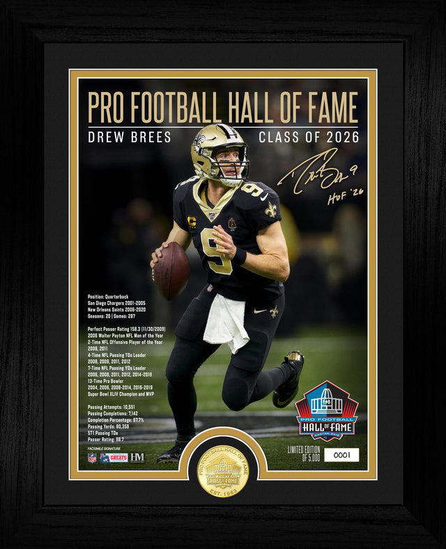 Drew Brees Class of 2026 Hall of Fame Induction Bronze Coin Photo Mint