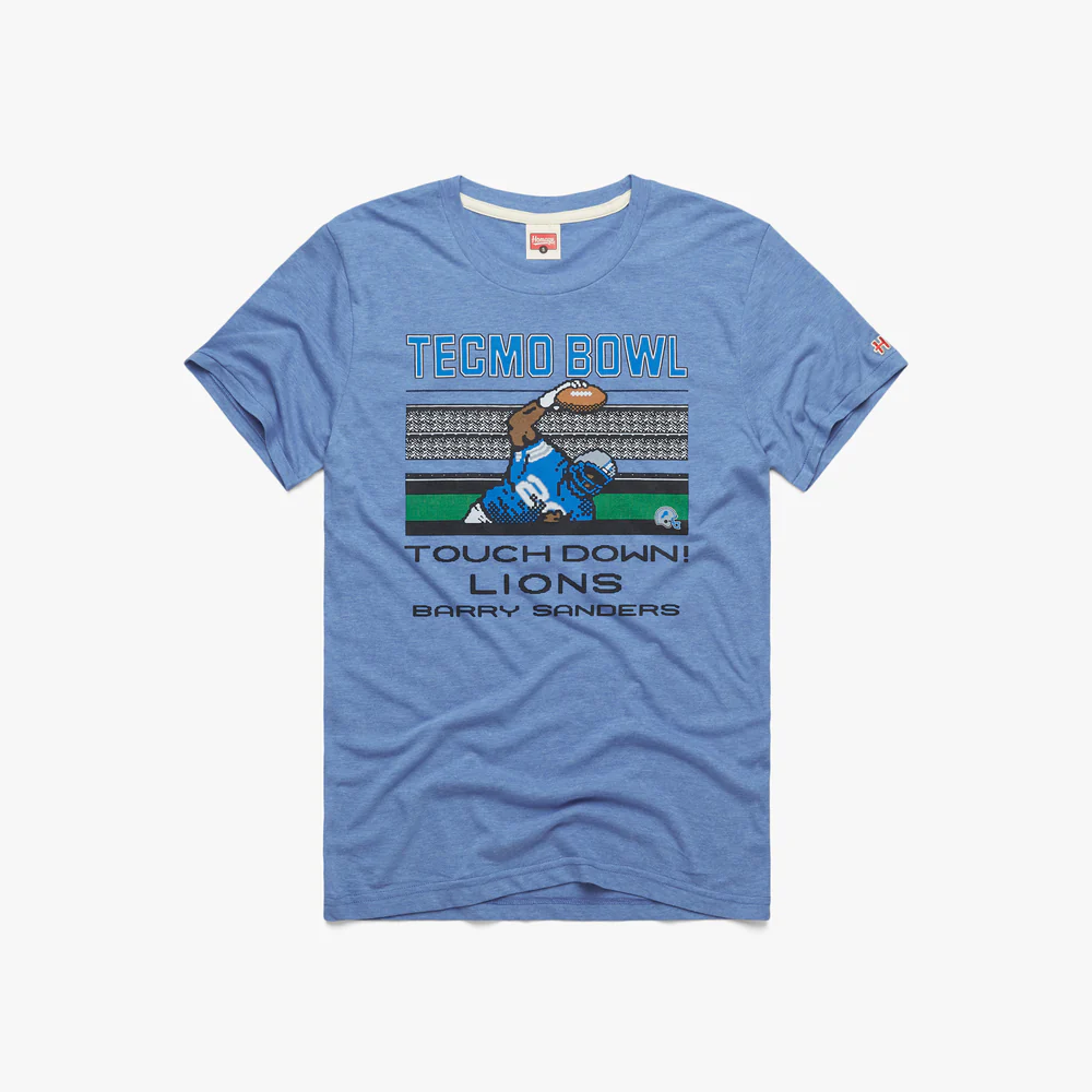 Lions 2025 Homage Men's Tecmo Bowl Barry Sanders T-Shirt
