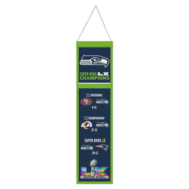 Seahawks Super Bowl LX (60) Champs Wool Banner