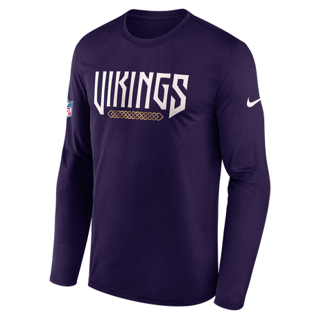 Vikings 2026 Nike Men's Rivalries Collection Sideline Legend Dri-FIT Long-Sleeve T-Shirt Pro Football Hall of Fame