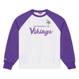 Vikings 2026 Mitchell & Ness Women's NFL Head Coach Raglan Crewneck Pro Football Hall of Fame