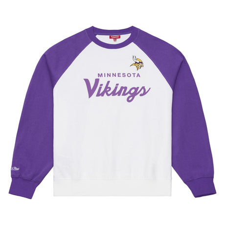 Vikings 2026 Mitchell & Ness Women's NFL Head Coach Raglan Crewneck Pro Football Hall of Fame