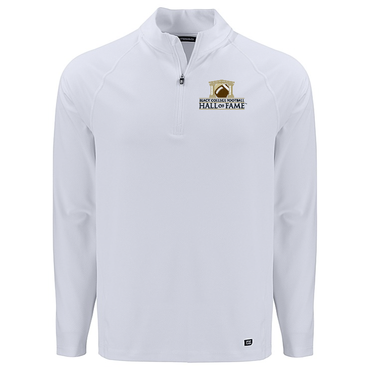 Black College Football Hall of Fame Cutter & Buck Men's Prospect Recycled Featherlight Stretch 1/4 Zip