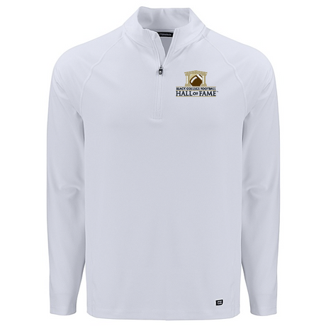 Black College Football Hall of Fame Cutter & Buck Men's Prospect Recycled Featherlight Stretch 1/4 Zip