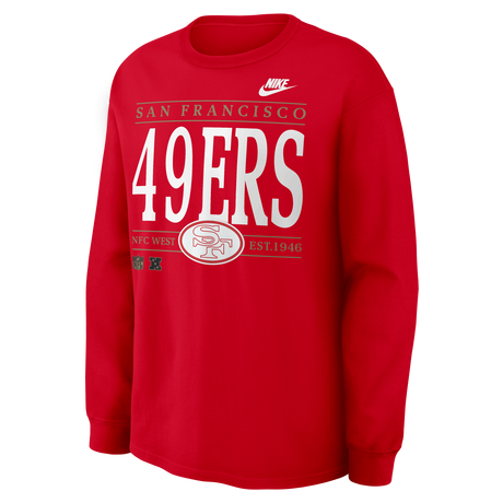 49ers 2026 Nike Men's Nike Max 90 Long Sleeve T-Shirt