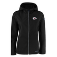 Chiefs Cutter and Buck Women's Black Evoke Eco Softshell Full Zip Jacket