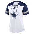 Cowboys Women's Nike Foiled Fashion Lace Up T-Shirt