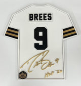 Drew Brees Class of 2026 White Wood Jersey 3D Sign - DS