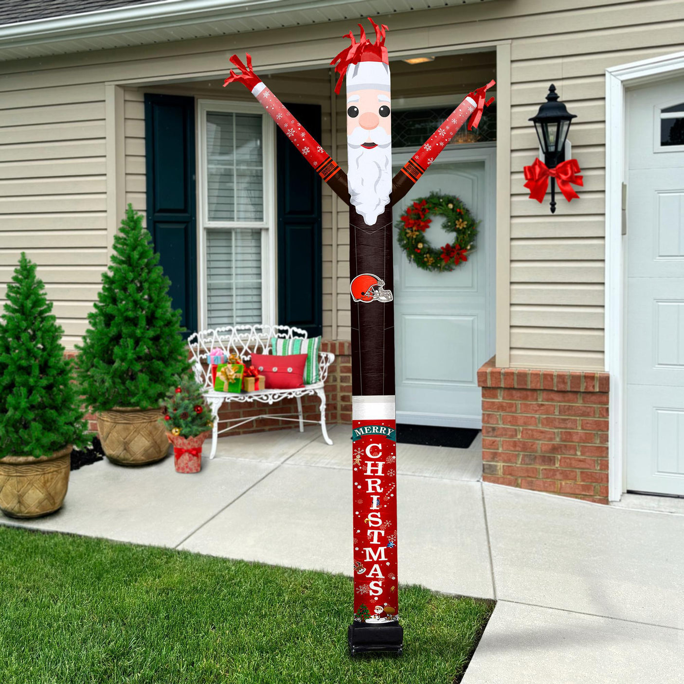 Browns Team Pride Inflatable Crazy Christmas Santa Sports Fan