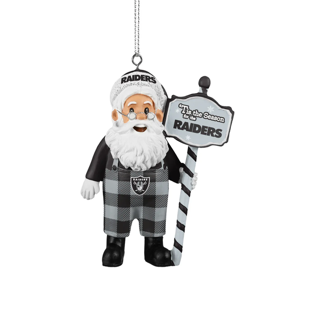 Raiders Santa Overalls Ornament