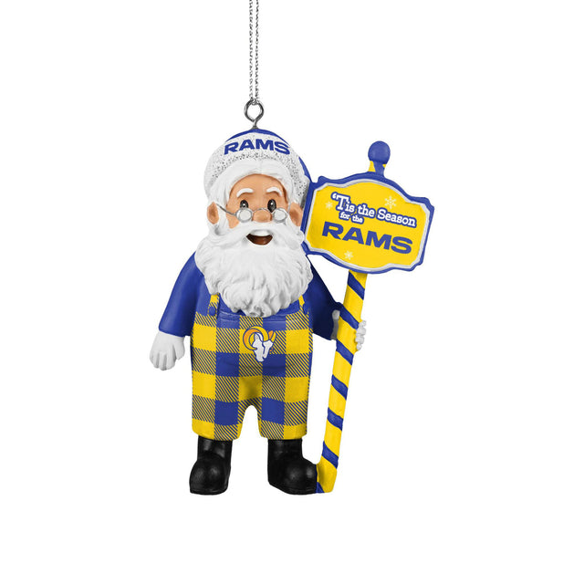 Rams Santa Overalls Ornament