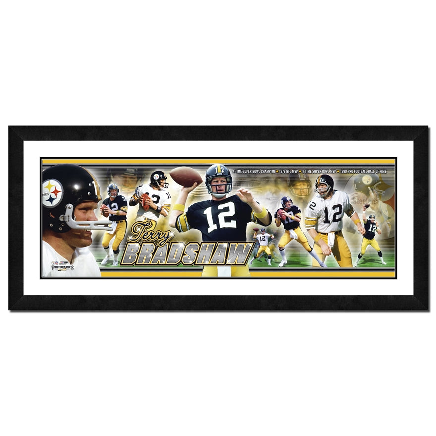 Steelers Terry Bradshaw Photoramic 18" X 42" Frame