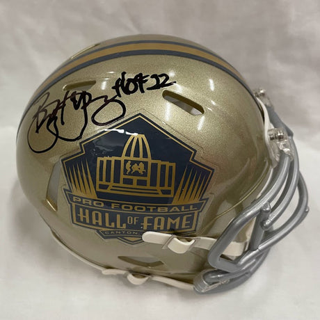 Bryant Young Class of 2022 Autographed Hall of Fame Gold Mini Helmet With HOF Inscription