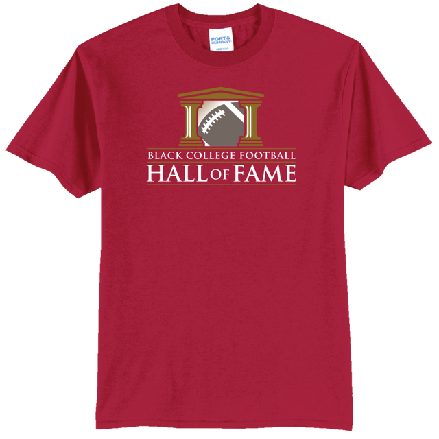Black College Football Hall of Fame Logo T-Shirt - Cardinal