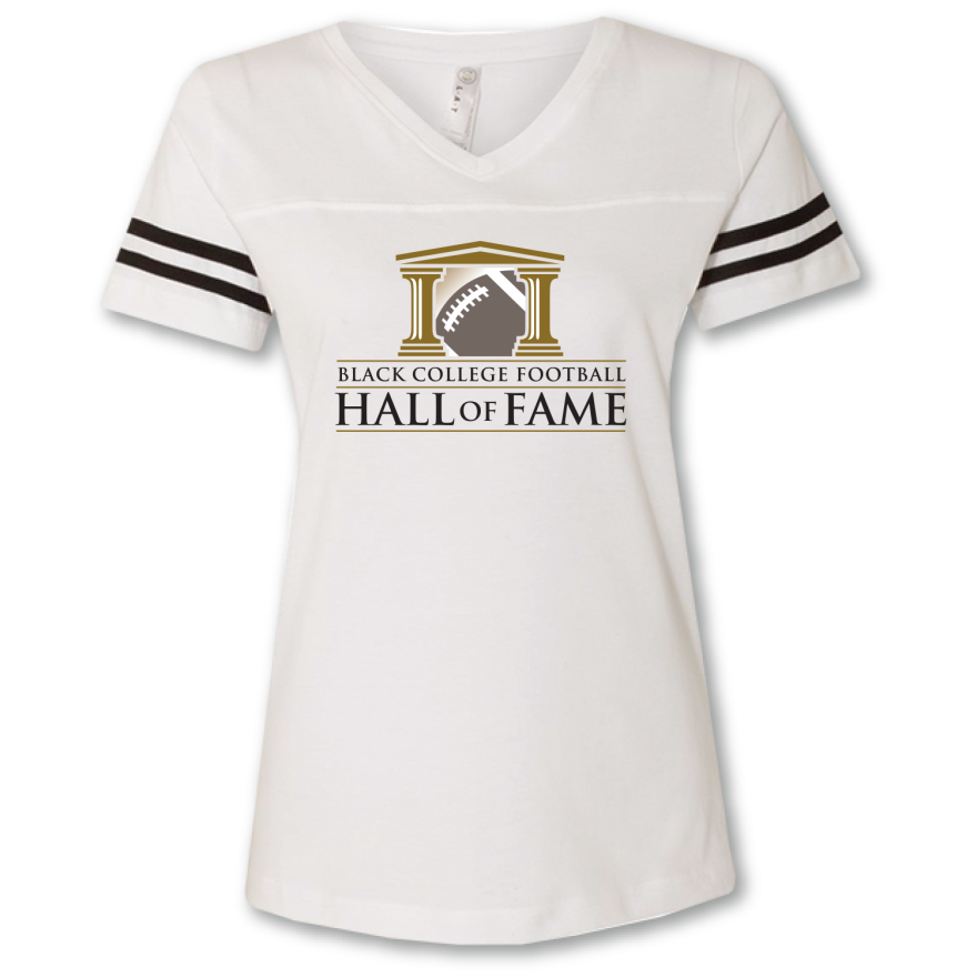 Black College Football Hall of Fame Women's Logo T-Shirt - White