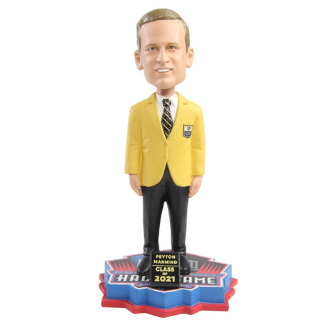 Peyton Manning Limited Edition Class of 2021 Gold Jacket Bobblehead