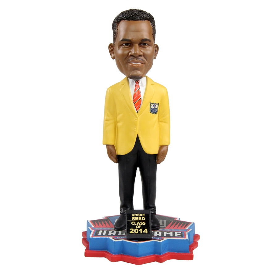 Andre Reed Limited Edition Class of 2014 Gold Jacket Bobblehead