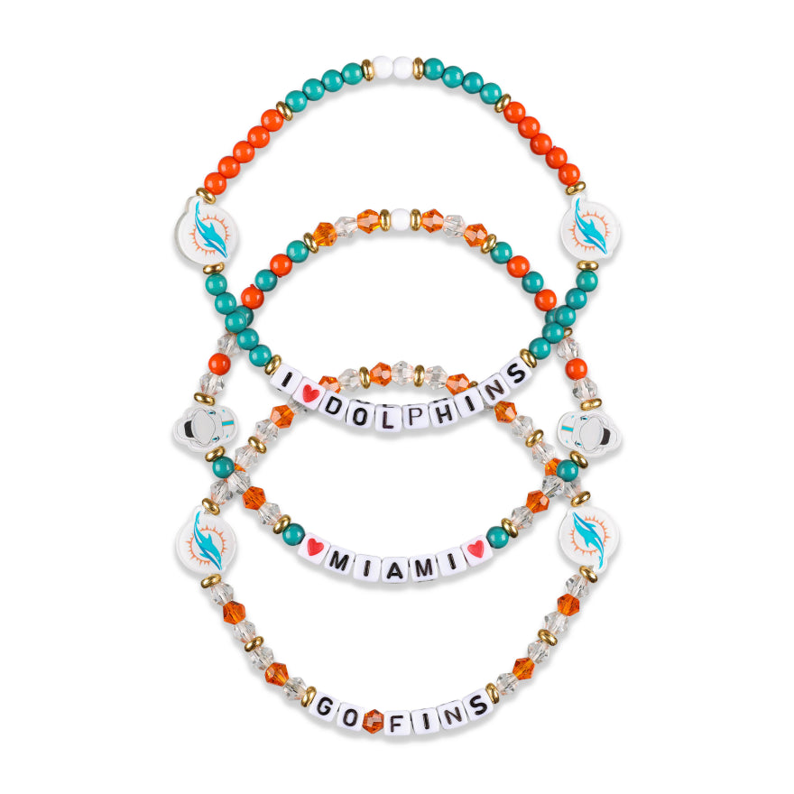 Dolphins 3 Pack Bracelets