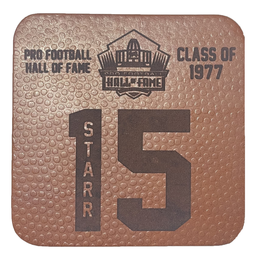 Bart Starr Leather Player Coaster