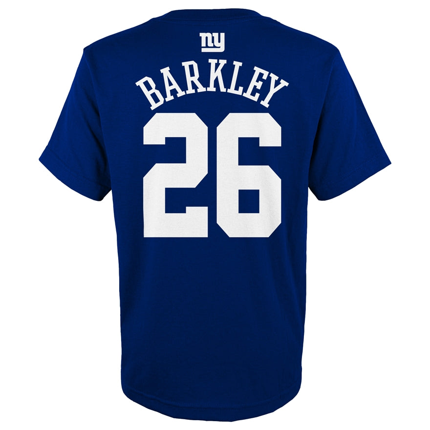 Giants Saquon Barkley Youth Name and Number Tee