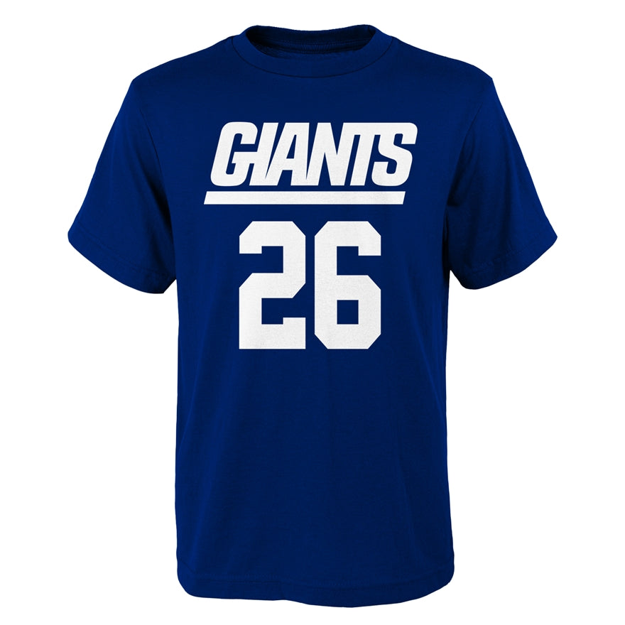 Giants Saquon Barkley Youth Name and Number Tee