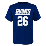 Giants Saquon Barkley Youth Name and Number Tee