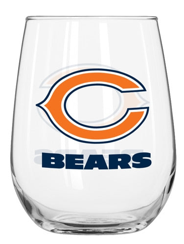 Bears Curved Beverage Glass Pro Football Hall Of Fame 4576