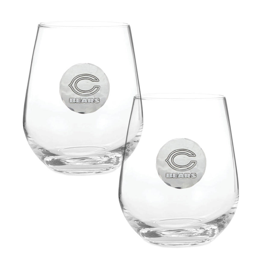 Bears 2-Piece Stemless Wine Glass Set with Collectible Box