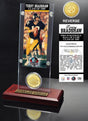 Terry Bradshaw "1989 Hall of Fame Inductee" Ticket & Bronze Coin Acrylic Desktop