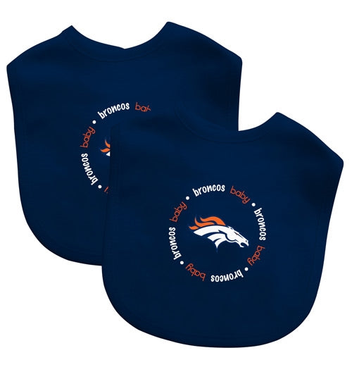 Broncos 2 Pack Baby Bibs