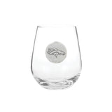 Denver Broncos 2-Piece Stemless Wine Glass Set with Collectible Box