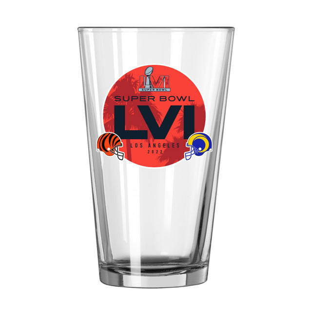 Bengals vs. Rams Dueling Super Bowl LVI Pint Glass