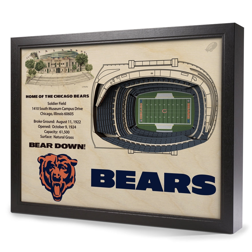 Bears StadiumView Wall Art 3-D Replica Stadium