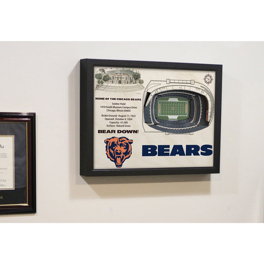 Bears StadiumView Wall Art 3-D Replica Stadium