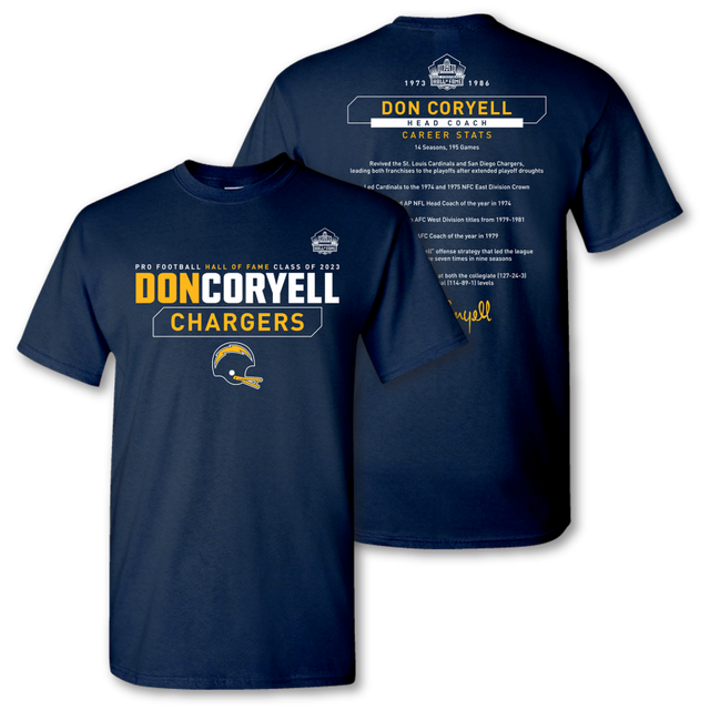 Chargers Don Coryell Class of 2023 Stat Tee