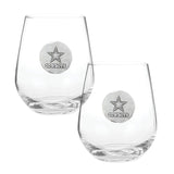 Dallas Cowboys 2-Piece Stemless Wine Glass Set with Collectible Box