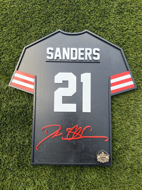 Deion Sanders Wood Jersey 3D Black Sign