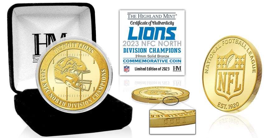 Lions 2023 NFC North Division Champions Bronze Coin