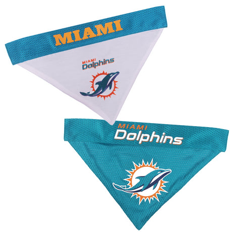 Dolphins Pets First Reversible Dog Bandana