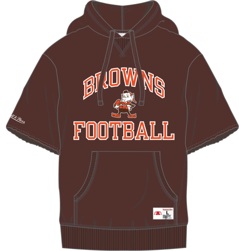 Browns Mitchell & Ness Short Sleeve Fleece Hoodie