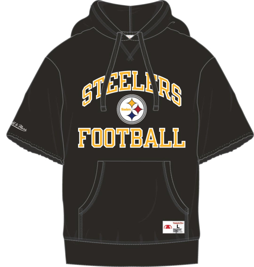 Steelers Mitchell & Ness Short Sleeve Fleece Hoodie