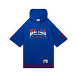 Bills Pre-Game Short Sleeve Mitchell and Ness Hooded Sweatshirt