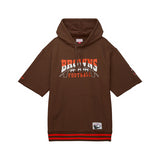 Browns Pre-Game Short Sleeve Mitchell and Ness Hooded Sweatshirt