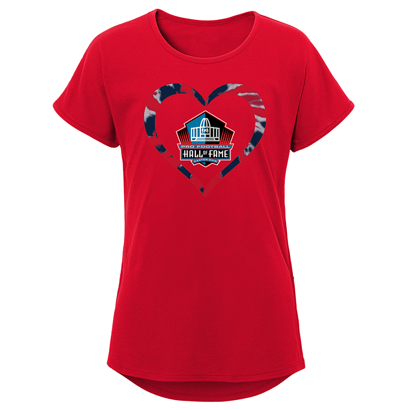 Hall Of Fame Youth Girls Tie-Dye Heart T-Shirt