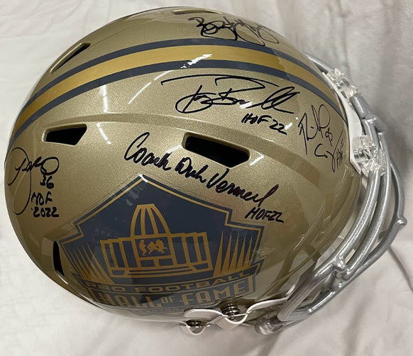 Class of 2022 Autographed Hall of Fame Replica Speed Helmet - Gold