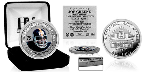 Joe Greene 1987 NFL Hall of Fame Silver Color Coin