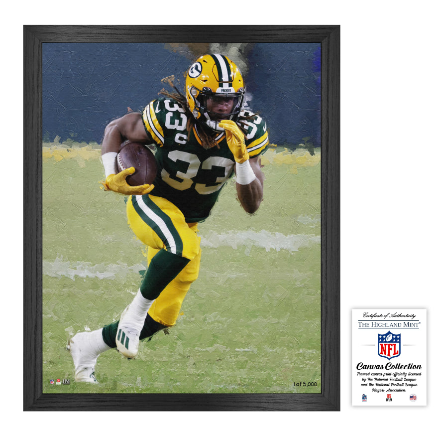 Green Bay Packers Aaron Jones 16x20 Framed Canvas