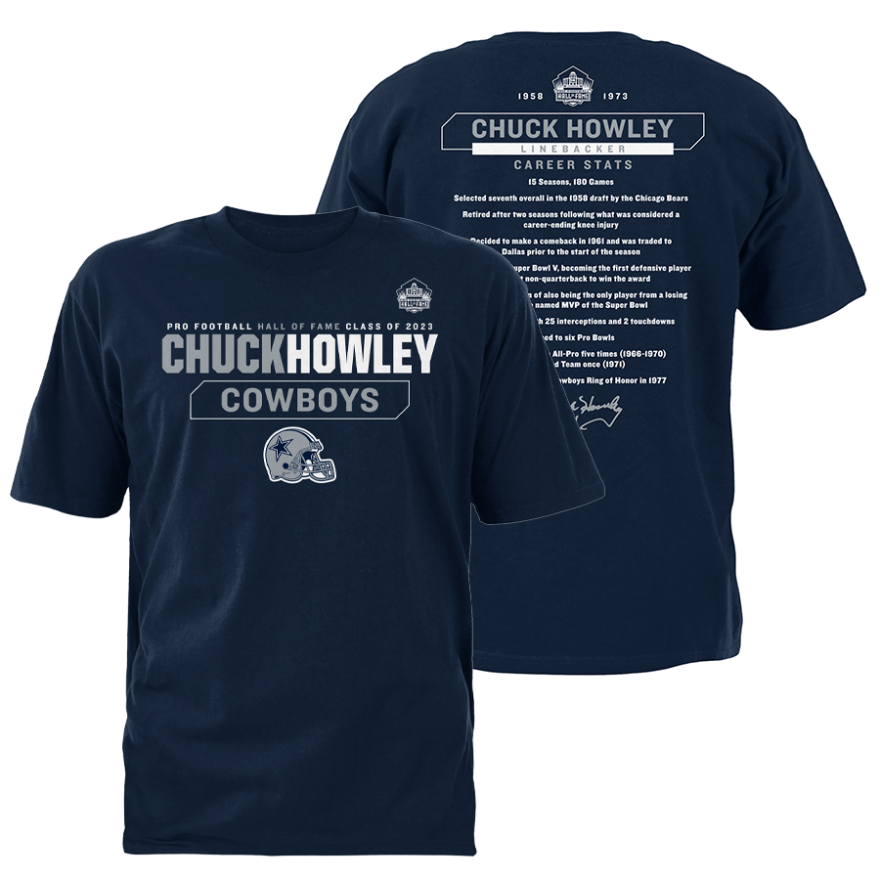 Cowboys Chuck Howley Class of 2023 Stat Tee