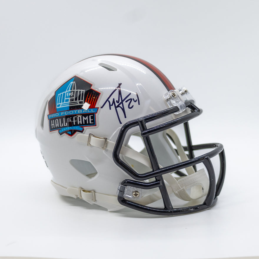 Ty Law Autographed Hall of Fame Mini Helmet
