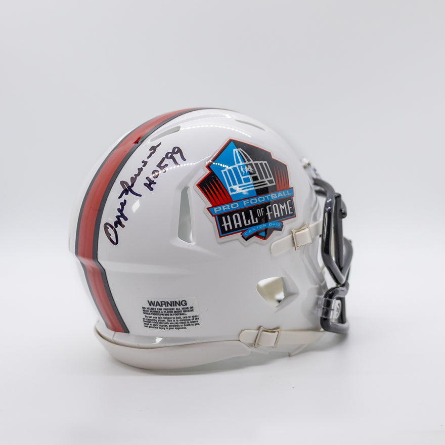 Ozzie Newsome Autographed Hall Of Fame Mini Helmet With HOF Inscription